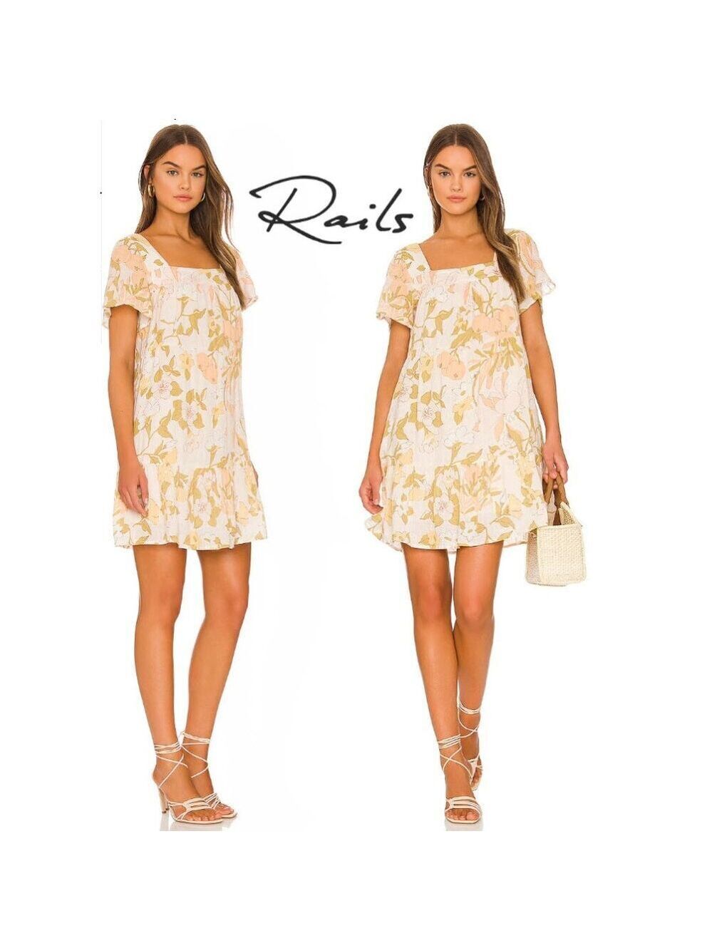 Rails Valentina Dress Citrus floral Medium Babydoll Coastal Chic Boho Festival